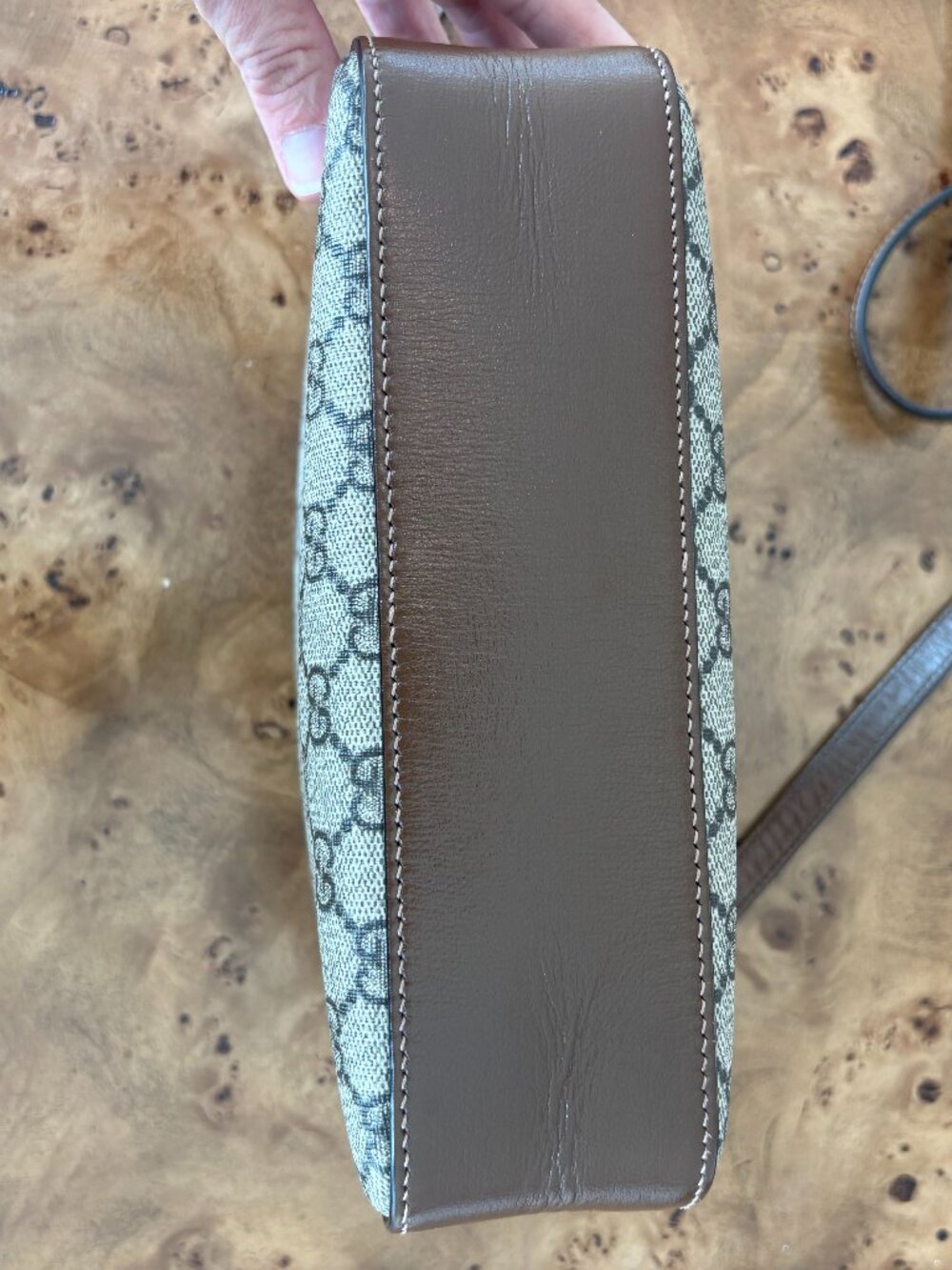 Gucci GG Supreme Monogram Small Horsebit 1955 Shoulder Bag Beige Brown Sugar - Picture 9 of 16